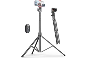180cm Handy Stativ für Smartphone, Stabiles Erweiterbarer Aluminium Stangen & Größere und längere Stativbeine, Handystativhalter mit Fernauslöser Kompatibel Smartphone