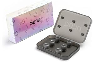HiFiGo DUNU S&S silikonöronspetsar för IEMs, S/M/L, 3 par med fodral | IEM-spetsar i cylindrisk silikon med styv inre kärna och 3,77 mm borr för en säker tätning, fokuserat ljud och långa