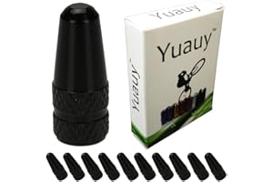 Yuauy 10 x Aluminium alloy Valve Cap MTB PRESTA Bike Bicycle Road Racing Coloured Dust Covers Black Anodized