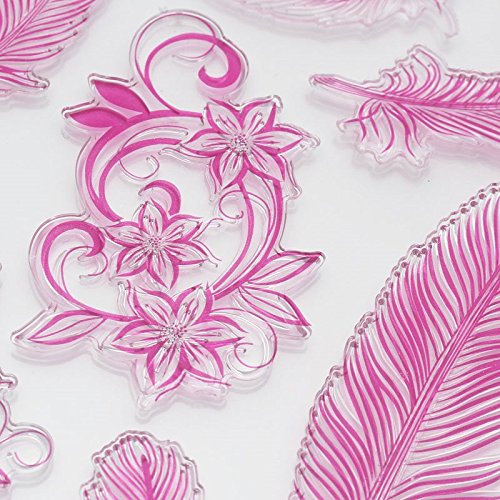 fomccu Silikon Federn Muster Stempel für DIY Craft Scrapbooking Dekorieren 1 Set - 3