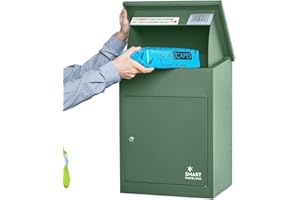 Smart Parcel Box - Wall Mounted Parcel Box Outdoor, Secure Green Delivery Box for Parcels, Durable & Waterproof, Lockable Weatherproof Parcel Drop Box Suitable For Multiple Large Packages