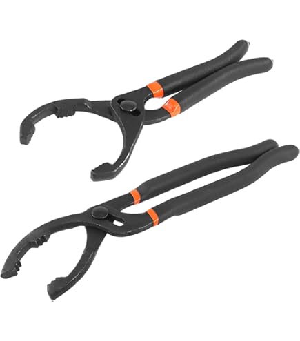 Pinza Filtro Olio Meccanica Autobloccante 912 - Attrezzo Universale Per Filtri Olio Auto, Apertura 17 Cm, Manico Antiscivolo, Lega Metallica