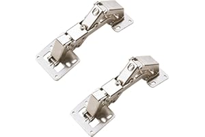 CTFOREST 2 zawiasy przykręcane, metalowe zawiasy 170 stopni, kąt otwarcia, zawiasy meblowe, nadają się do szafek kuchennych, drzwi szafy (srebrne)