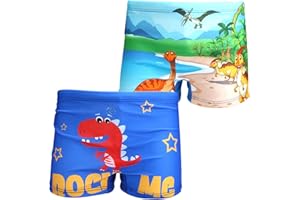 NautySaurs 2er-Pack Jungen Badehose 1-10 Jahre Kinder Bademode Kleinkind Kinder niedliche Dinosaurier Shorts