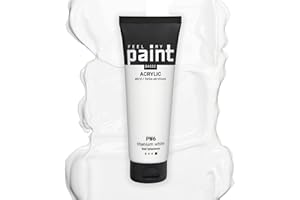 FeelMyPaint Colore Acrilico Bianco Titanio – 120 ml di vernice artistica ad alta pigmentazione per tela, carta, tessuto, legno, vetro, ceramica, metallo, pietra