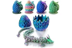 CLUHERTVY 3D Drachenei mit Drache Geheimnisvolles Drachenei 30CM Gelenkiger Drache Geschenk 3D Drache Osterkorbfüller Heim Schreibtisch Dekoration Überraschung Zappelphilipp (Laser Lila+Grün+Blau)