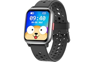 HENGTO Orologio Fitness Tracker per Bambini, Orologio Intelligente Bambini IP68 con Contapassi, Frequenza Cardiaca, Monitor del Sonno, Regalo per Ragazzi Ragazze Adolescenti 6-16 (Black)