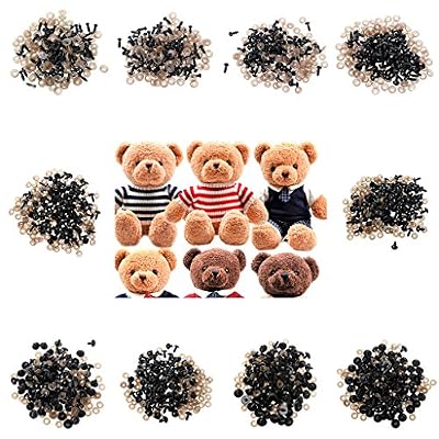 Lunji 100 Yeux de sécurité Yeux en plastique + 100 Rondelles - pour Poupée Marionnettes Animaux en Peluche (6mm)