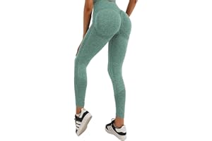 Merlvida Scrunch Butt Mallas opacas para mujer, cintura alta, sin costuras. Diseño push-up, estilo Boom Booty. Pantalones deportivos con control de abdomen, para yoga, fitness y entrenamiento