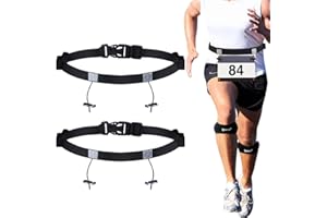 XPEX 2 Pièces Porte Dossard Running Ceinture porte dossard Porte dossard triathlon Porte-Dossard pour Marathon Triathlon Ceintures, Ceinture Adulte Unisexe