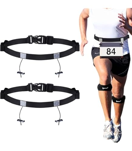 Ceinture de numéro de course personnalisée avec supports de gel