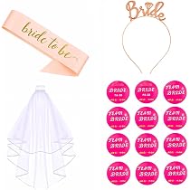 Fc'Noqgn Fascia E Velo Per Sposa - Set Accessori Per Addio Al Nubilato 'Bride To Be' - Glitterato Con Strass - Regolabile