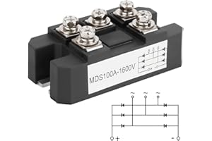 DAOKAI Rectifier MDS100A 1600V High Power Three Phase Diode Bridge Rectifier AD to DC Full Wave Diode Module AC DC converter Stable power conversion performance