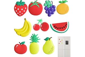 BAHME 10 fruktkylskåpsmagneter för barn – 3D-leksaksmagnet för barn från 1 år och uppåt
