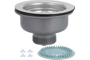 Coolty φ114mm Kitchen Sink Basket Strainer Plug Waste G1½ Sink Collection with Silicone Filter Cover