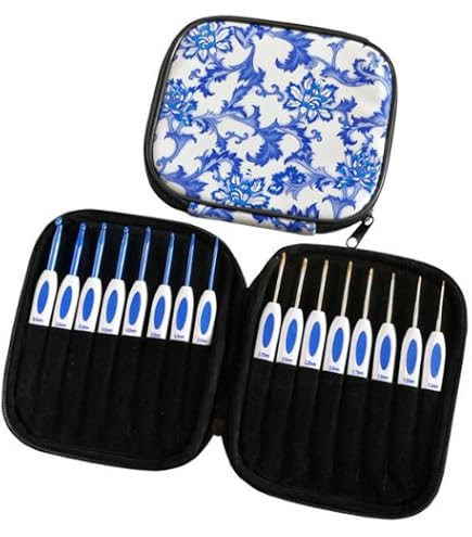 Kit Crochets Ergonomiques 5 Tailles (2,5 à 4,5 Mm) - Poignée Silicone Souple, Aluminium - Pour Tricot, Débutants Et Confirmés - 4