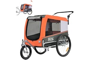 PAPILIOSHOP Zeta Hundefahrradanhänger Hundewagen in 3 Größen für Hunde Haustier und Katzen