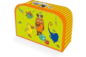 Trötsch, Kinderkoffer"Die Maus",Pappkoffer, Koffer aus Pappe, Geschenk Verpackung, Gutschein Verpackung,Spielkoffer, Metallgriff und Metallhenkel, Reisekoffer Kinder: 24 x 17 cm