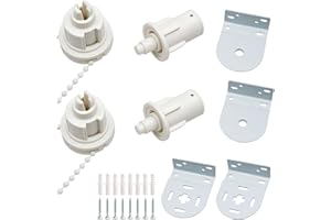 YCSRNN 2 Sets 32mm Roller Blind Fittings Kit, Roller Blind Brackets, Roller Blind Spares, Roller Blind Chain Connectors, Suitable for DIY Installation and Repair (White)