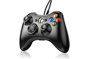 Gezimetie Wired Controller for Xbox 360, Game Controller for 360 with Dual-Vibration Turbo Compatible with Xbox 360/360 Slim and PC Windows 7,8,10,11