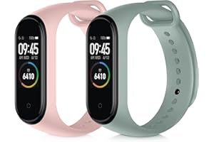 kwmobile Opaska sportowa kompatybilna z Xiaomi Mi Band 4 – opaska z termoplastycznego poliuretanu i silikonu, zestaw do monitorowania aktywności, 2 szt. czarny + czarny, czarny + szary