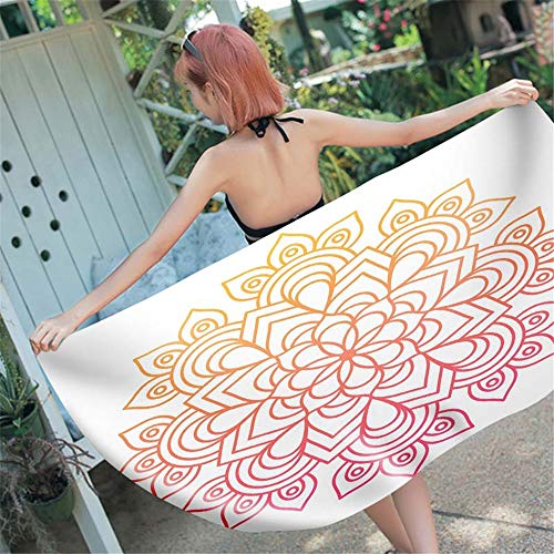 Preisvergleich Produktbild WENXIAOXU Microfaser Handtuch Strandhandtuch Saunatuch Badetuch rechteckig Schnelltrocknend Leicht für Yoga Picknick Camping,Gedrucktes Mandala 5 150 * 180