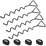 Hodzeed Set di 4 Picchetti di Fissaggio per Terreno Solidi da Trampolino Kit di Ancoraggio - Paletti in Acciaio Zincato Antir