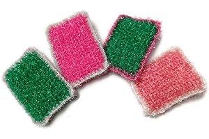 Eponge tawashi durable rectangulaire, accessoire pour la vaisselle ou le corps, lavable en machine, fait main au crochet, coloris au choix,