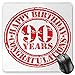 Produktbild HYYCLS 90th Birthday Mauspads, Aged Dated Red Colored Stamp with Ninety Years Grunge Look Congratulation, Standard Size Rectangle Non-Slip Rubber Mousepad, Red White
