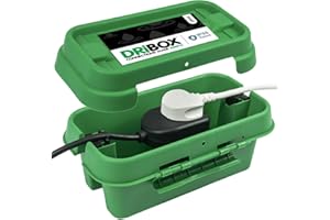 DRiBOX - Scatola di connessione elettrica da esterno resistente alle intemperie IP55, per luci di Natale, timer, cavi di prolunga, bobine e trasformatori (Piccolo, Verde)