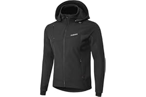 INBIKE Softshelljacke Herren Wasserdicht Winnddicht Warme Fleece Gefütterte Jacke mit Kapuze Abnehmbar für Outdoor Radfahren Wandern Bergsteigen ICM7105