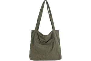 WantGor Frauen Cord Tote Bag, große Schulter Hobo Taschen Casual Handtaschen Große Kapazität Einkaufstasche