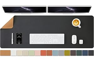 HOMIEAZICOZI Cork Desk Mat - Dual-Sided Desk Pad for Office and Home - Desk Organization and Accessories - Ideal for Large Mouse Pad and Desk Mats on Top of Desks(Black,120cmx 43cm)