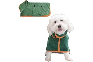 HQYBZP Hundebademantel Kleine Hunde,Bademantel Hund,Ganzkörperpackung Reinigen,Bademantel Hunde Haben Eine Starke Wasseraufnahme,Geeignet für Kleine Hunde,Verwendet Nach Dem Baden,Schwimmen(Grün)
