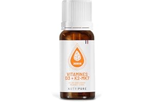 Nutripure | Vitamine D3 K2-MK7 3000 UI | Dosage Élevé pour Système Immunitaire, Santé Osseuse et Musculaire | Avec VitaMK7® et Huile d’Olive Bio | Haute Absorption et Posologie Personnalisée | 5 Mois