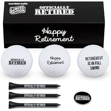 Realspring Ruhestands-Golf-Geschenkset – 13 Teile Mit Bällen, Tees, Handtuch, Socken, Becher, In Geschenkbox