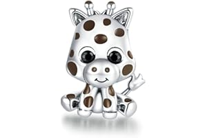 JYRRONG Ciondolo in argento Sterling 925, a forma di tigre, di gatto, di mucca, di scimmia, di pavone, di animale, per bracciali Pandora