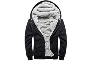 MANLUODANNI Homme Hiver Chaud Sweats Épaisse Veste à Capuche Doublée Polaire Manteaux Doux Hoodie Blousons Sweat-Shirts Manches Longues