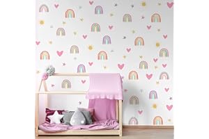 ZKGYUS Adesivo da parete per cameretta dei bambini, 82 pezzi, arcobaleno, decorazione da parete per cameretta dei bambini, stile boho