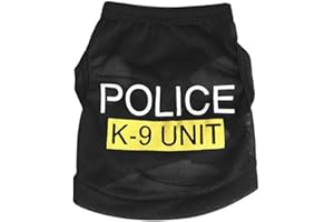BULZEU Police T-Shirts Chien Costume de Chien Policier Cosplay Halloween Chien Costume Manteau Vestes Chandail Chats Chihuahua Se déguiser fête Halloween Festival de Pâques Vêtements