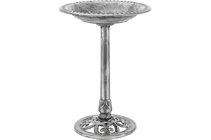 VIVOHOME Bain d'oiseaux de Jardin extérieur Antique léger en polyrésine de 71 cm de Hauteur Gris