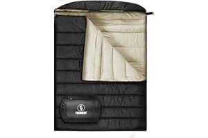 Forinbuy 0 degré adulte double sac de couchage, double temps froid grand sac de couchage, imperméable hiver double sac de couchage, idéal pour les couples ou les familles camping, randonnée, RV voyage