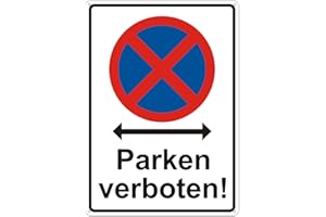AYIFAN groß parken verboten Schild 25 x 35 cm, parken verboten schilder verkehrszeichen metall alu,parkverbotsschilder mit löchern Parkplatzschild mit UV-Schutz