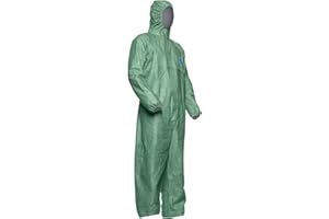 DuPont Tyvek 500 Xpert Vêtement de Protection Chimique, à Capuche, Catégorie III, Type 5-B et 6-B Robuste et Légère Vert Taille M