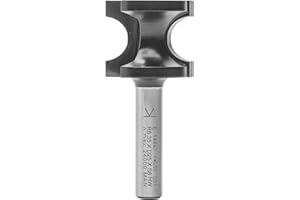 ENT EUROPEAN NORM TOOLS ENT 14443 Fresa de media caña, en carburo, vástago (S) de 8 mm, diámetro (D) de 25,5 mm, NL 22,6 mm, R 6,35 mm, SL 32 mm, diámetro de media caña Ø 22,5 mm