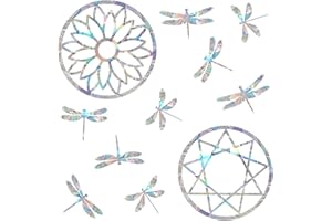 EONBES Anti Collision Window Sticker to Prevent Bird Strikes Bird Strike Protector for Windows, Protect Birds From Glass Collision, Mandala Style