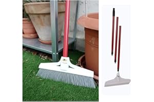Suinga Cepillo para Peinar CESPED Artificial y ALFOMBRAS | Cepillo Especial Jardin con Mango 129,5 cm y Cepillo 30,5 cm