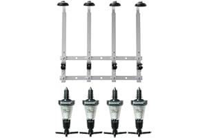 We Can Source It Ltd - Wall Mounted Aluminium Optic Brackets for 70cl/1 Litre Bottles with 25ml Solo Measures – Modern Bottle Stand for Home Bar Kitchen – Easy Wall Mount Installation - 4 Bottles Rack