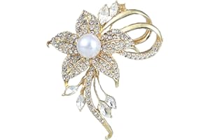 Prosy Abbigliamento Fiore Perla Spilla Del Partito Abito Cristallo Strass Spilla Elegante Collare Pins Accessori per Donne e Ragazze