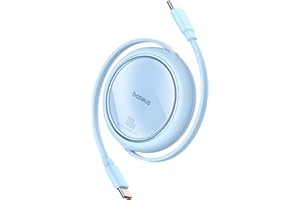 Baseus Kabel USB C, 100 W, PD, 5 A, QC 4.0, mini zwijany, kabel do szybkiego ładowania USB C do USB C, 4-stopniowa długość, do iPhona 15 Samsunga, iPada, łatwy do przechowywania, przenośny